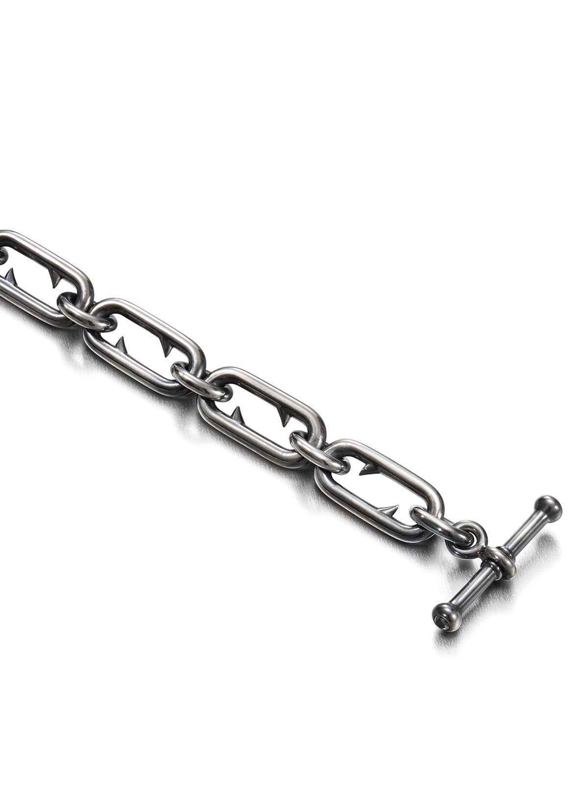 Heidi Vornan Thorns Biggie Silver bracelet with black diamonds.