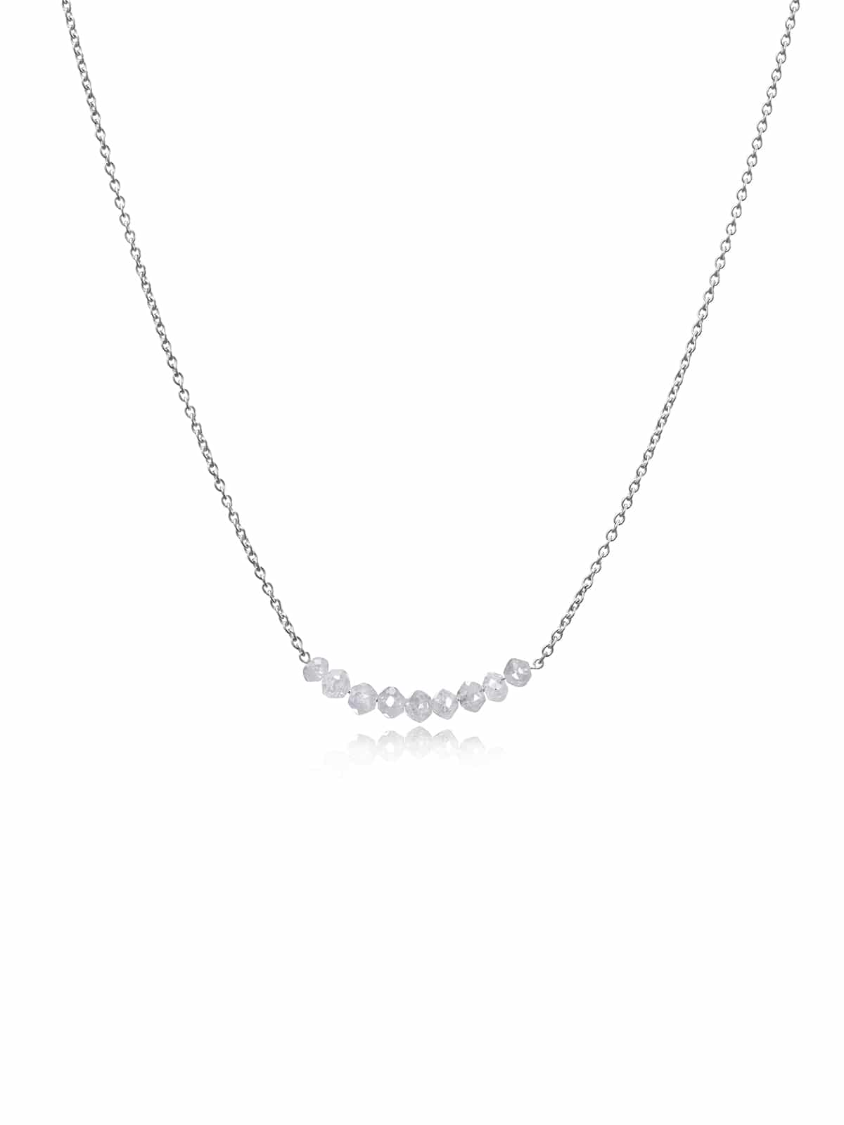 I Am Rough - icy diamond necklace in 18k white gold.