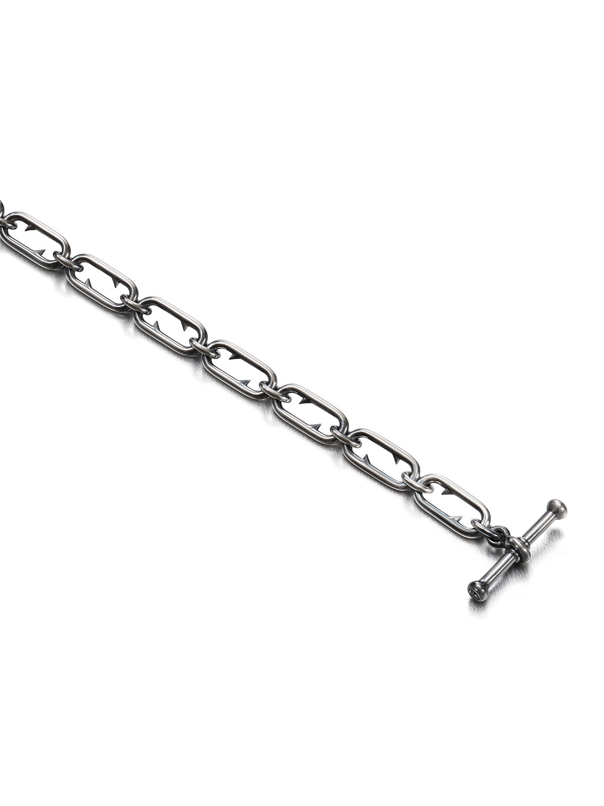 Thorns Silver chain bracelet with black diamonds