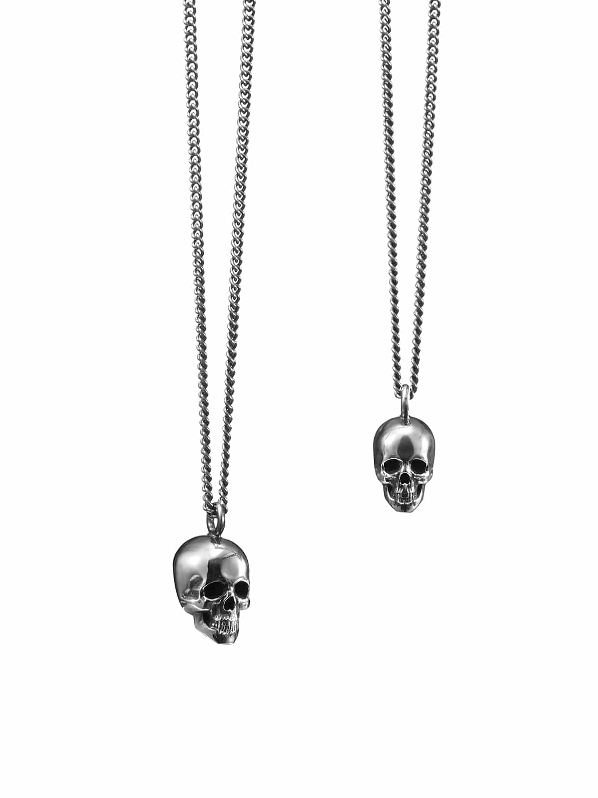 Skull pendant in blackened sterling silver.